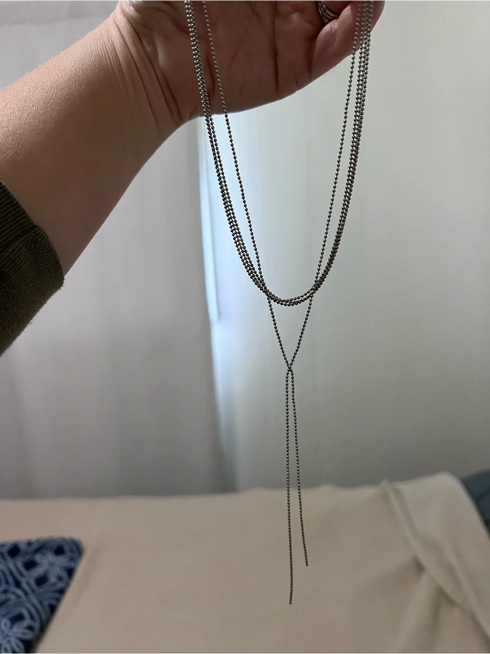 Silver tone 80R necklace